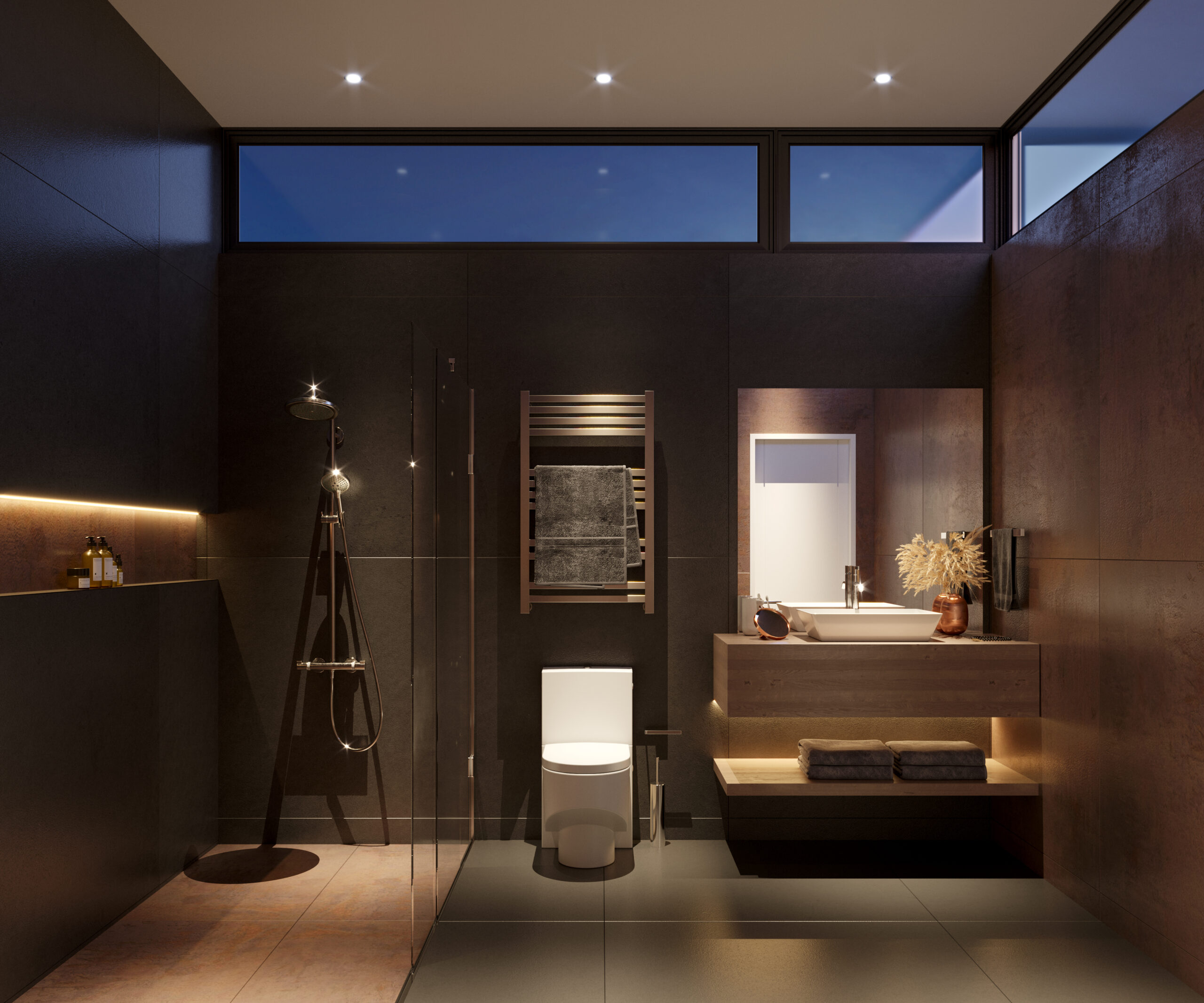 Render interior arquitectónico Baño Suite