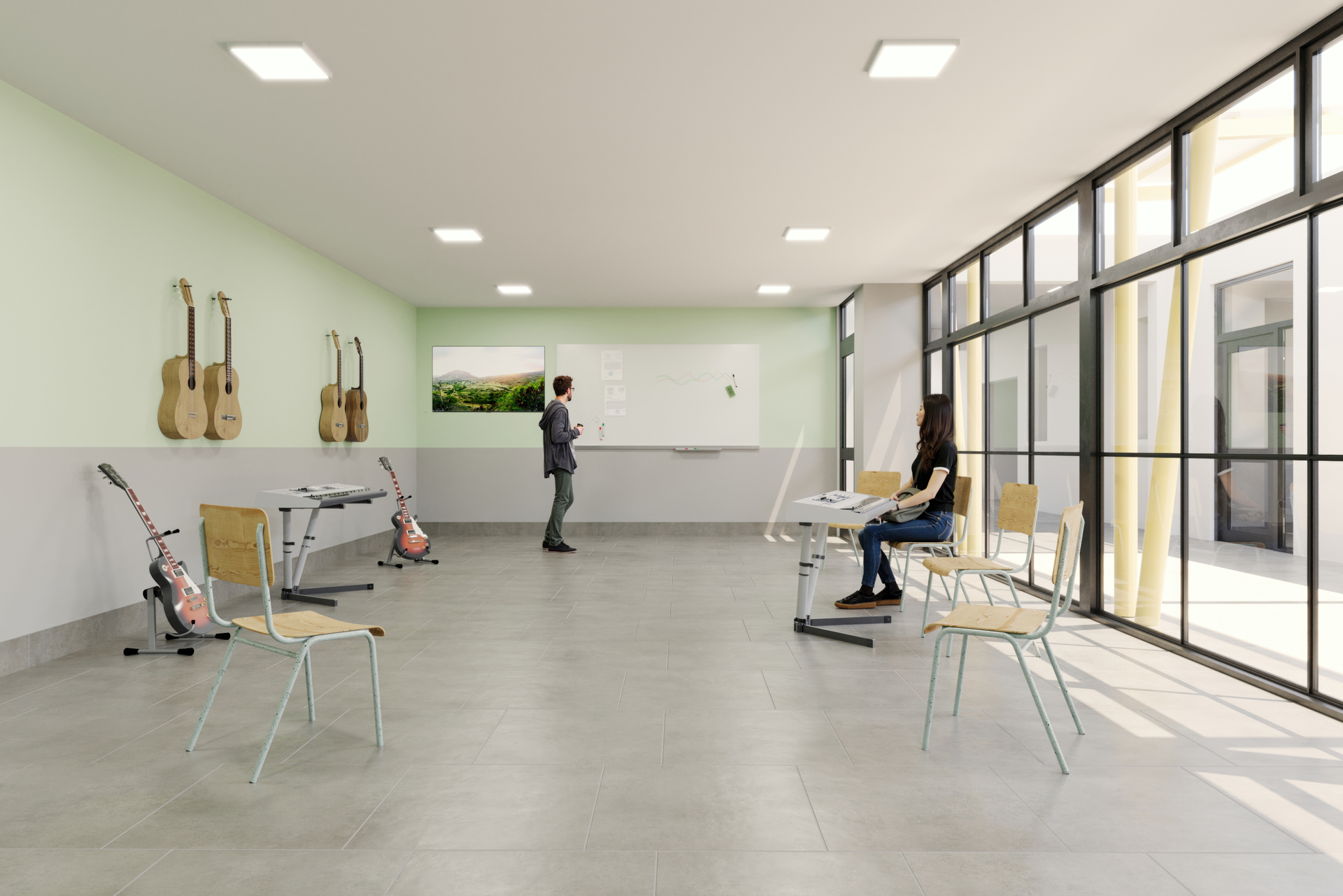 CEAS -Render interior arquitectónico Sala de musica