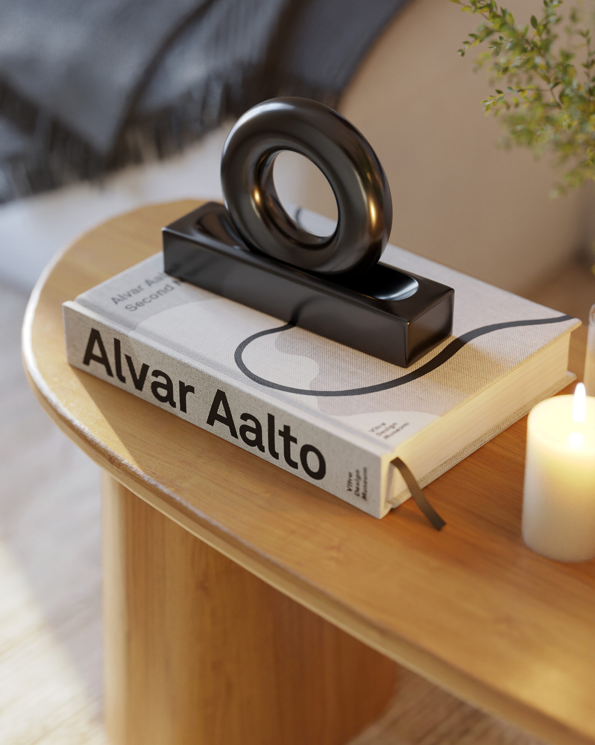 Render mesa con decoracion