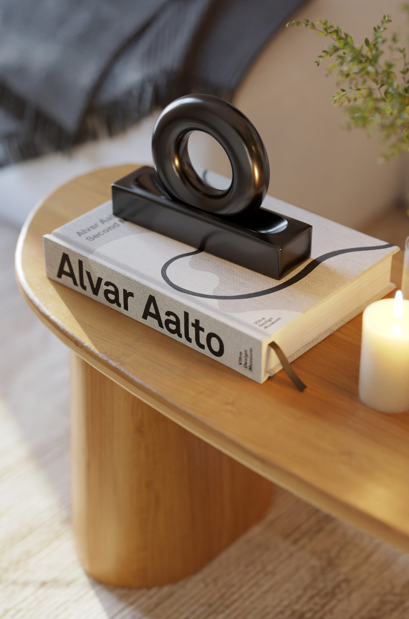 Render mesa con decoracion